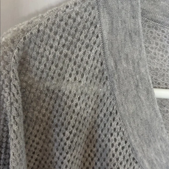 James Perse grey wool cashmere mesh knit long scoop neck sweater Size 2